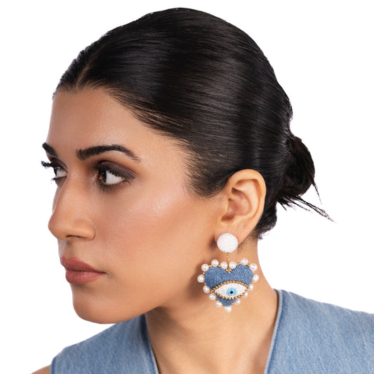 Blue Eyed Charm Earrings