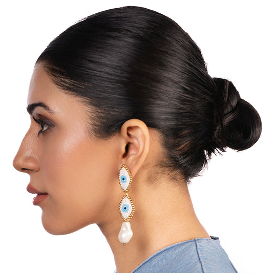 Indigo Eyelet Earrings