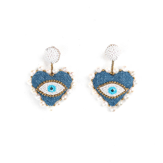 Blue Eyed Charm Earrings