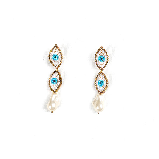 Indigo Eyelet Earrings