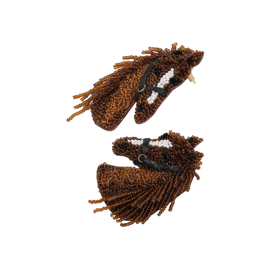 Handcrafted Beaded Horse Head Earrings