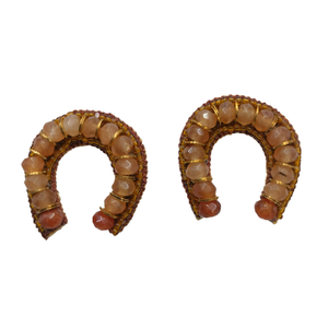 Blush Stone Horseshoe Earrings Blush Stone Horseshoe Earrings