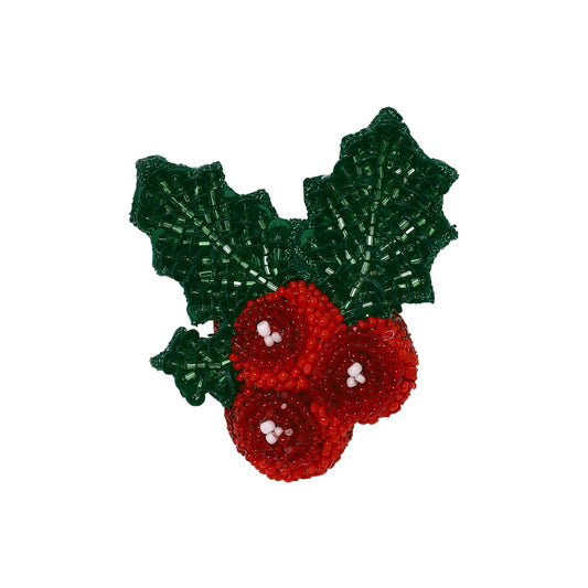 Xmas Holly Brooch Pin
