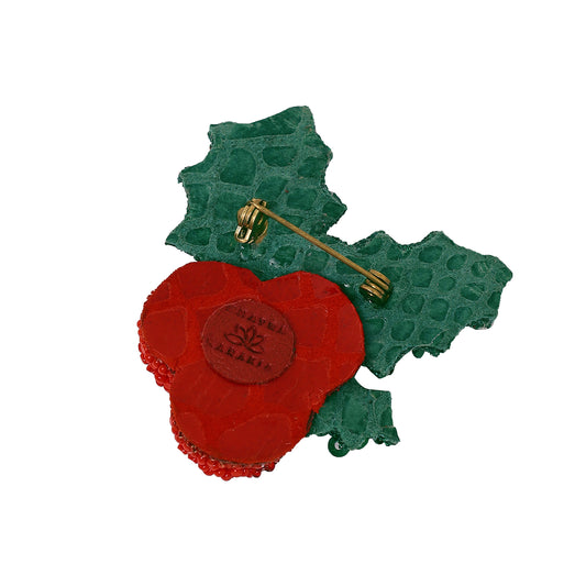 Xmas Holly Brooch Pin