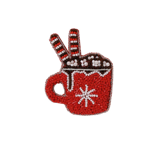 Xmas Cup Brooch Pin