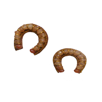 Blush Stone Horseshoe Earrings