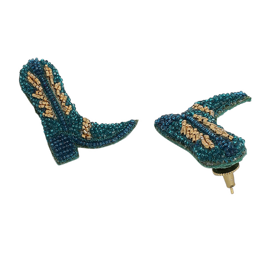 Rodeo Boot Beaded Earrings