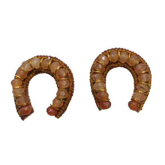 Blush Stone Horseshoe Earrings